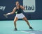 Professional tennis player Sara Sorribes Tormo of Spain in action during Miami Open 2022 quarter-final doubles match in Miami