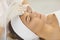 Professional ultrasound facial cavitation with machine in wellness salon