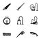 Professional vacuum cleaner icon set, simple style