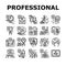professional worker person job icons set vector