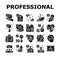 professional worker person job icons set vector