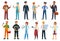 Professional workers. Different jobs professionals, labor people and workers cartoon vector illustration set