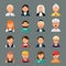 Professions avatars. Businessman doctor teacher hairdresser cook occupation workers group colleagues vector portraits