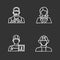 Professions chalk icons set