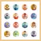 Professions icons flat style icon set, avatars, people flat icons, circle icons, occupation, workers