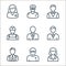professions line icons. linear set. quality vector line set such as maid, nurse, lawyer, businessman, teacher, miner, butler, taxi
