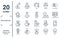 professions linear icon set. includes thin line statistician, fireman, orthodontist, engineer, chef, chemist, wrestling icons for
