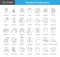 Professions in medicine a set of line icons in vector includes cardiac surgeon and andrologist, podiatrist and