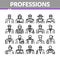 Professions People Collection Icons Set Vector