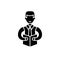 Professor black icon, vector sign on isolated background. Professor concept symbol, illustration