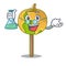 Professor candy apple character cartoon