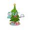 Professor christmas tree isolated with the mascot