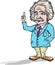 Professor Einstein cartoon caricature vector illustration