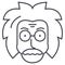 Professor,einstein,scientist,freak vector line icon, sign, illustration on background, editable strokes