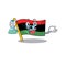 Professor flag libya cartoon isolated the mascot