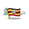 Professor flag uganda in the mascot shape