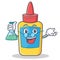 Professor glue bottle character cartoon