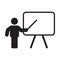Professor icon vector male teacher person with white board symbol in a flat color glyph pictogram