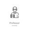 professor icon vector from university collection. Thin line professor outline icon vector illustration. Outline, thin line