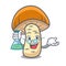 Professor orange cap boletus mushroom character cartoon