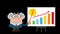Professor Or Scientist Cartoon Character With Pointer Discussing Bitcoin Growth With A Bar Graph