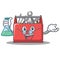 Professor tool box character cartoon