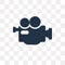 Proffesional Video Camera vector icon isolated on transparent ba