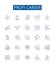 Profi career line icons signs set. Design collection of Professional, Career, Advancement, Success, Growth, Promotion