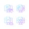Proficiency in document management gradient linear vector icons set