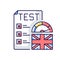 Proficiency english test RGB color icon