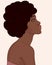 Profile of african american woman with afro