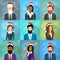 Profile Avatar Set Icon Businesspeople New Year