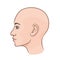 Profile bald female girl clean fresh skin vector illustration
