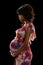 Profile of a Black pregnant woman