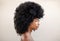 Profile of black woman with Afro hairstyle
