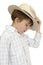 Profile of boy with cowboy hat