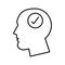 Profile with check symbol psychologist line style icon