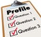 Profile Clipboard Checklist Questions Asking Personal Data Infor