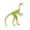 Profile of compsognathus dino. Extinct dinosaur of ancient jurassic period. Prehistorical character. Colored flat