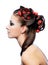 Profile of creativity hairstyle and fashion make-u