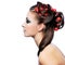 Profile of creativity hairstyle and fashion make-up