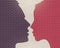 Profile drawn silhouettes - Loving man and woman