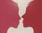 Profile drawn silhouettes - Loving Women couple