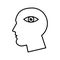 Profile with eye psychologist line style icon