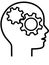 Profile of Gear Head Brain Thinker Outline