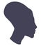 Profile of a girl with an elongated skull in the Egyptian style. Sign, silhouette