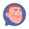 Profile Icon Male Head In Chat Bubble Isolated, Young Man Avatar Cartoon Character Portrait