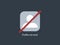 Profile not exist icon. User white contour marked with red line remote avatar erased from memory online.