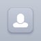 Profile, Person, gray vector button with white icon