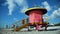 Profile of Pink Lifeguard Tower in South Beach